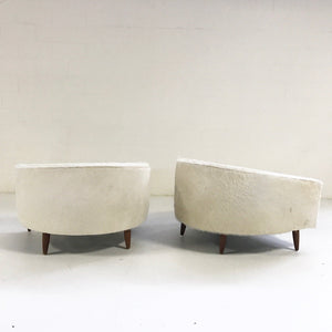 Adrian Pearsall Cloud Chairs for Craft Associates in Ivory Cowhide