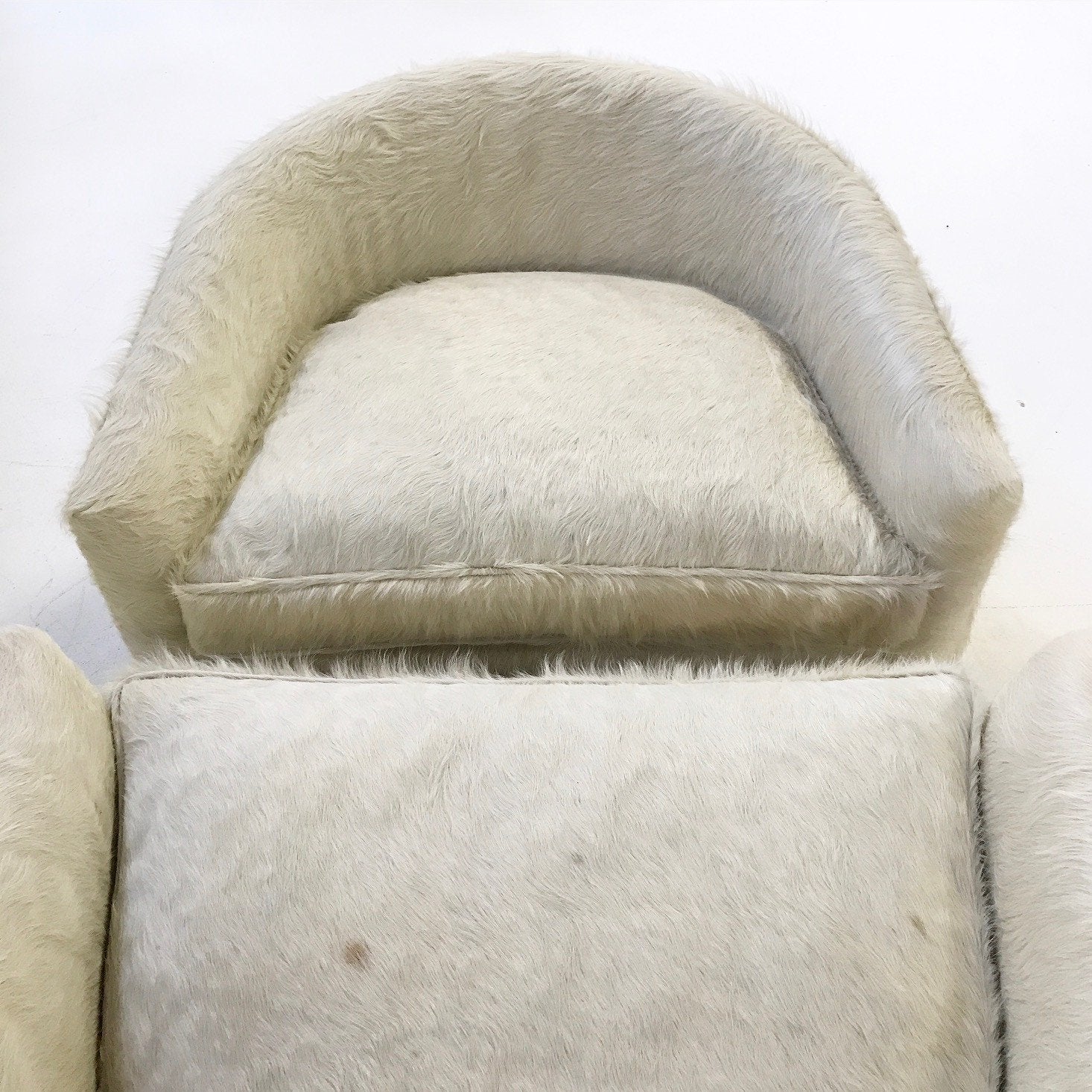 Adrian Pearsall Cloud Chairs for Craft Associates in Ivory Cowhide