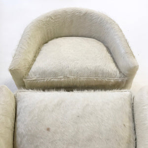 Adrian Pearsall Cloud Chairs for Craft Associates in Ivory Cowhide