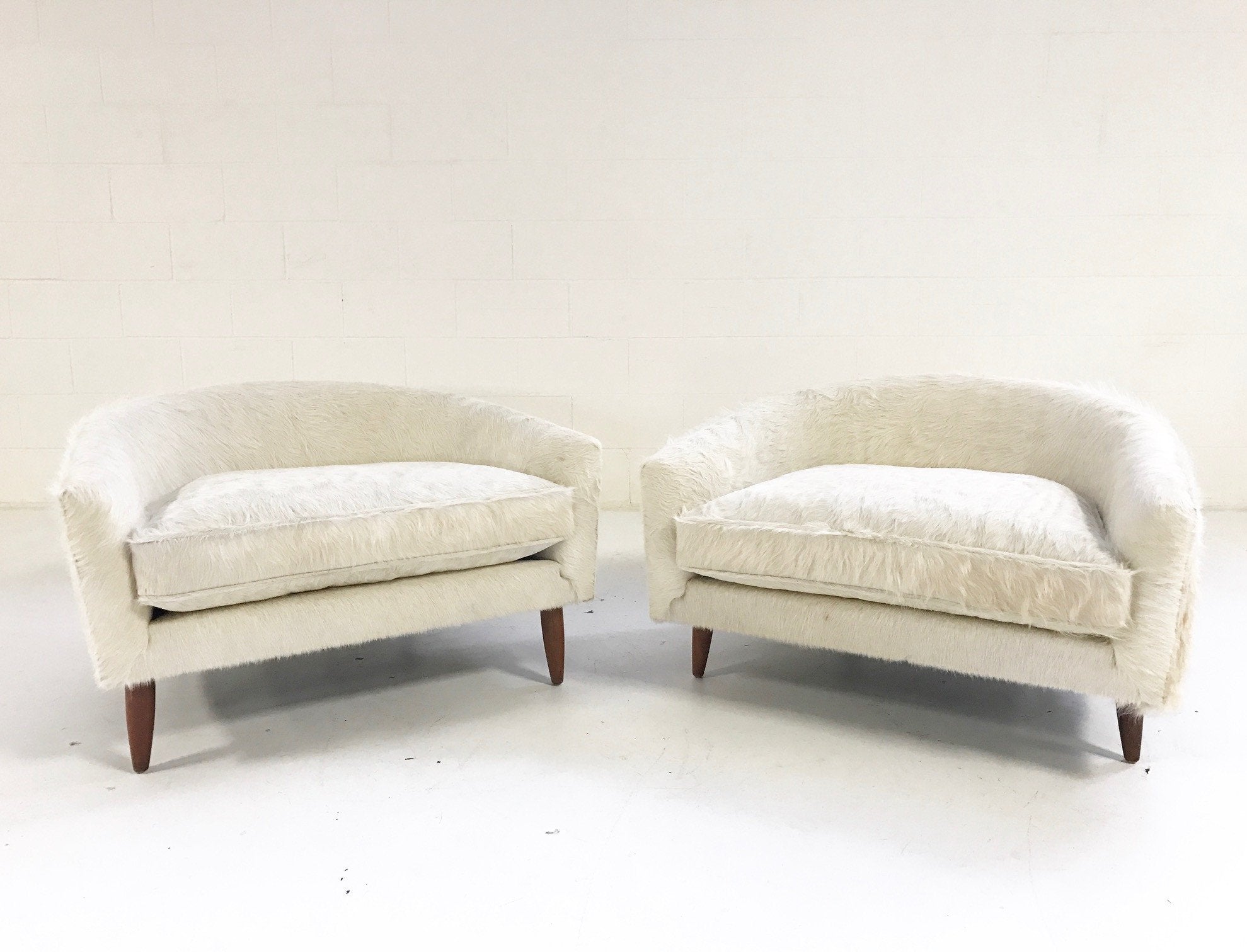 Adrian Pearsall Cloud Chairs for Craft Associates in Ivory Cowhide
