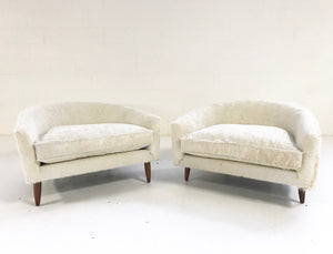 Adrian Pearsall Cloud Chairs for Craft Associates in Ivory Cowhide