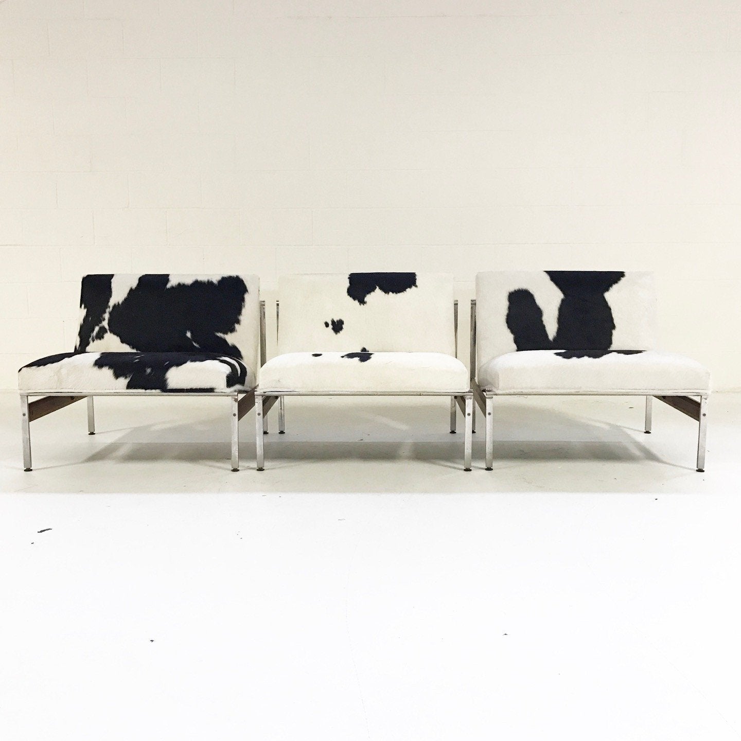 Glenn of California Lounge Chairs in Brazilian Cowhide - A Trio