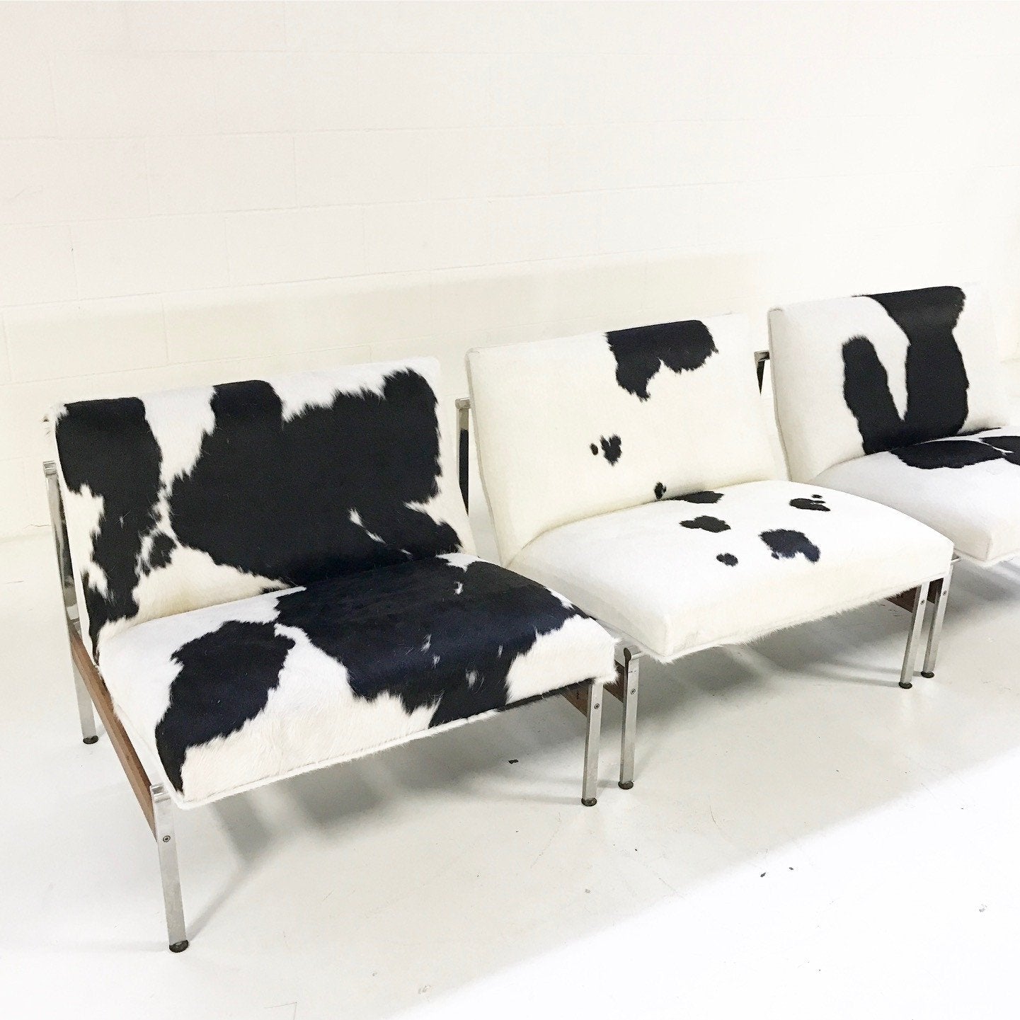 Glenn of California Lounge Chairs in Brazilian Cowhide - A Trio