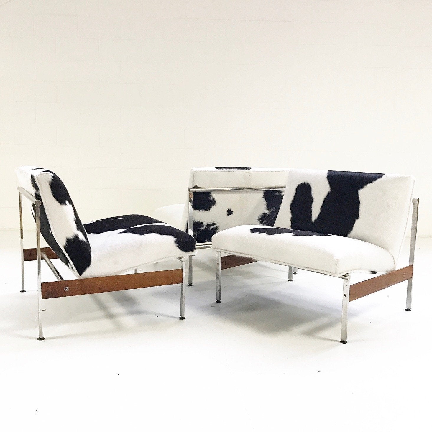 Glenn of California Lounge Chairs in Brazilian Cowhide - A Trio