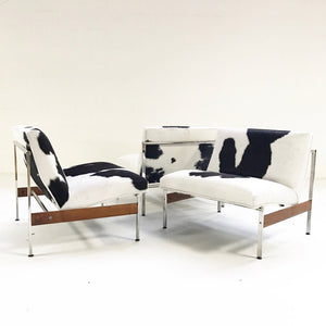 Glenn of California Lounge Chairs in Brazilian Cowhide - A Trio