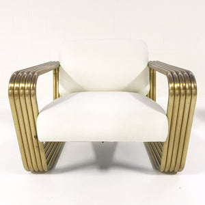 c. 1975 Jay Spectre Lounge Chairs with New Zealand Sheepskin Throws
