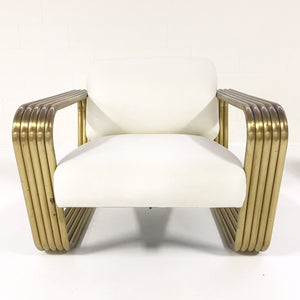 c. 1975 Jay Spectre Lounge Chair with New Zealand Sheepskin Throw