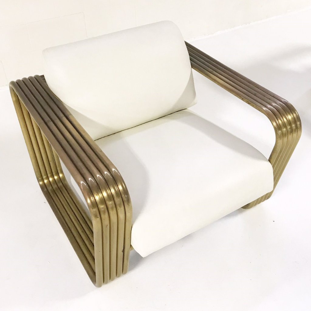 c. 1975 Jay Spectre Lounge Chair with New Zealand Sheepskin Throw