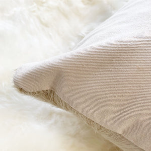 IVORY BRAZILIAN COWHIDE PILLOW 18"