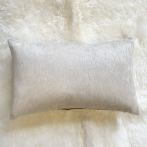 IVORY BRAZILIAN COWHIDE PILLOW 13x21"