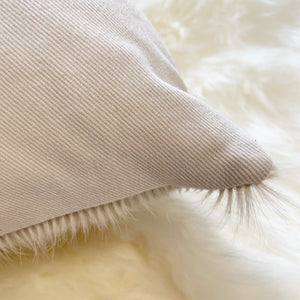 IVORY BRAZILIAN COWHIDE PILLOW 13x21"
