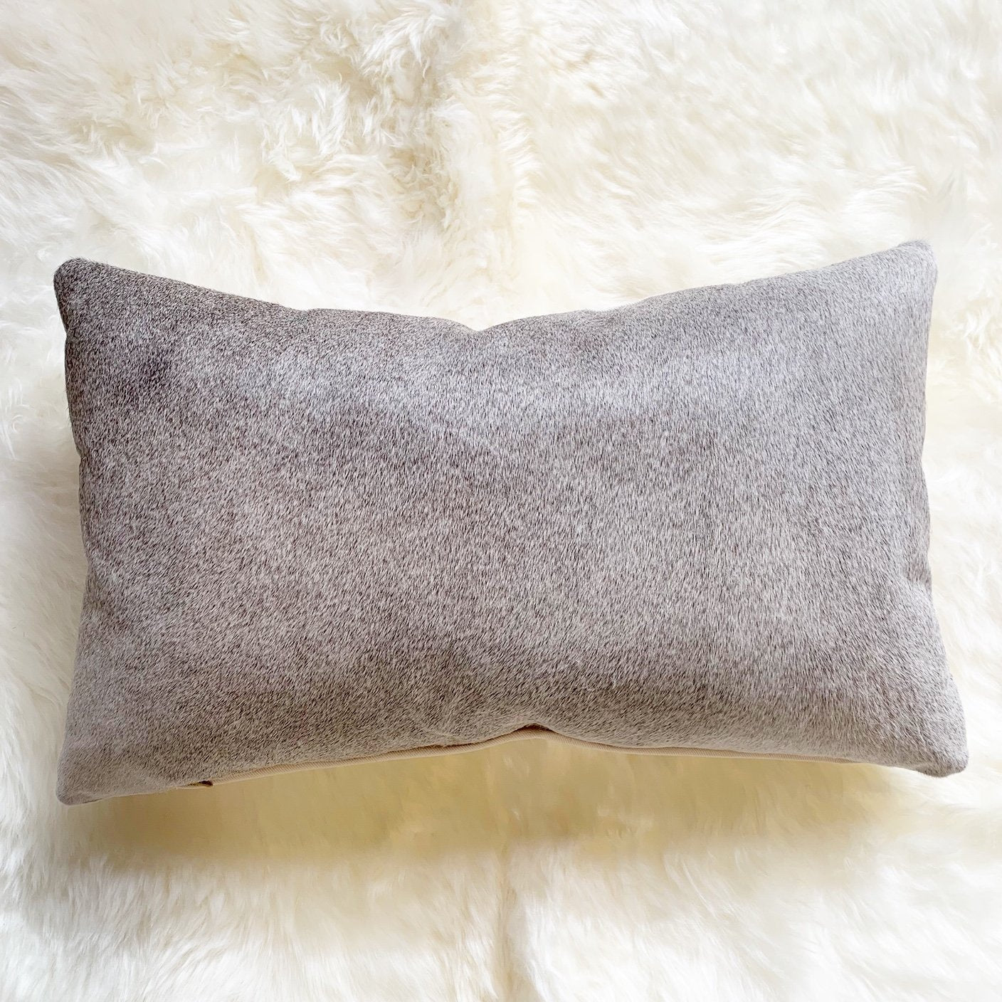 SALT AND PEPPER BRAZILIAN COWHIDE PILLOW 13x21"