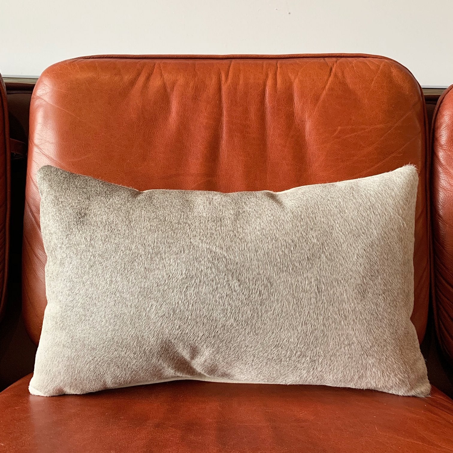 SALT AND PEPPER BRAZILIAN COWHIDE PILLOW 13x21"