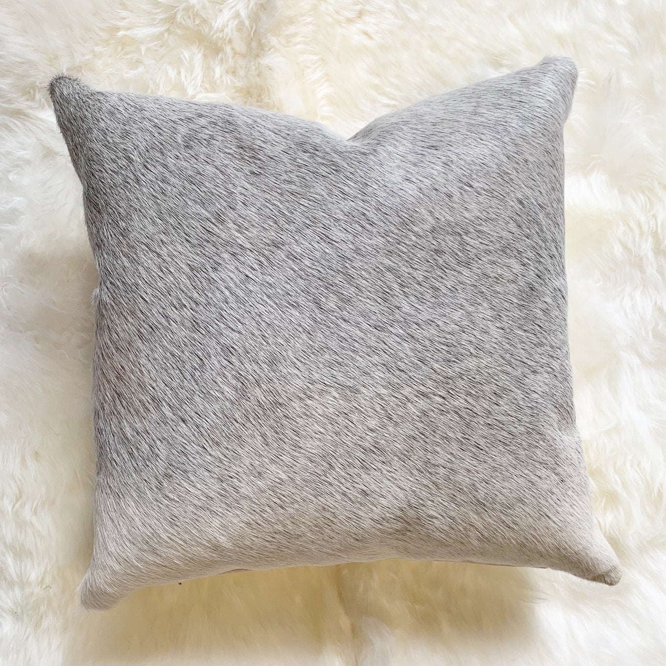 SALT AND PEPPER BRAZILIAN COWHIDE PILLOW 18"