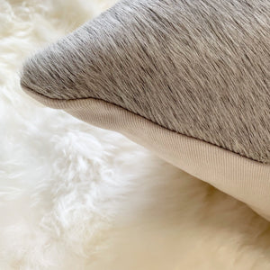 SALT AND PEPPER BRAZILIAN COWHIDE PILLOW 18"
