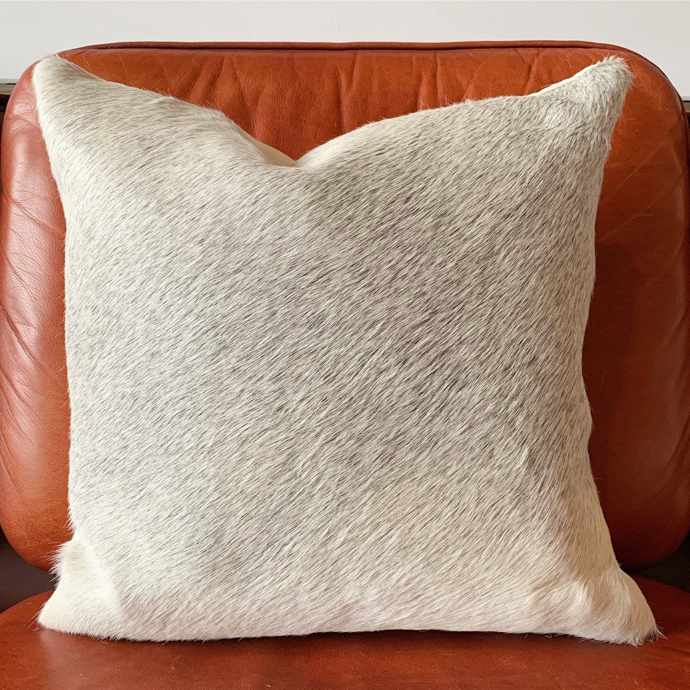 SALT AND PEPPER BRAZILIAN COWHIDE PILLOW 18"