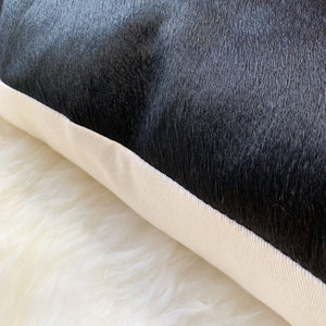 BLACK BRAZILIAN COWHIDE PILLOW 13x21"