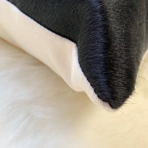 BLACK BRAZILIAN COWHIDE PILLOW 18"
