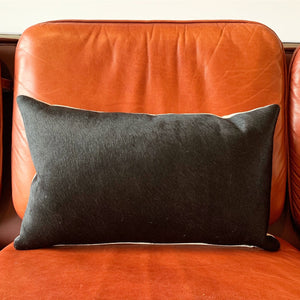 BLACK BRAZILIAN COWHIDE PILLOW 13x21"