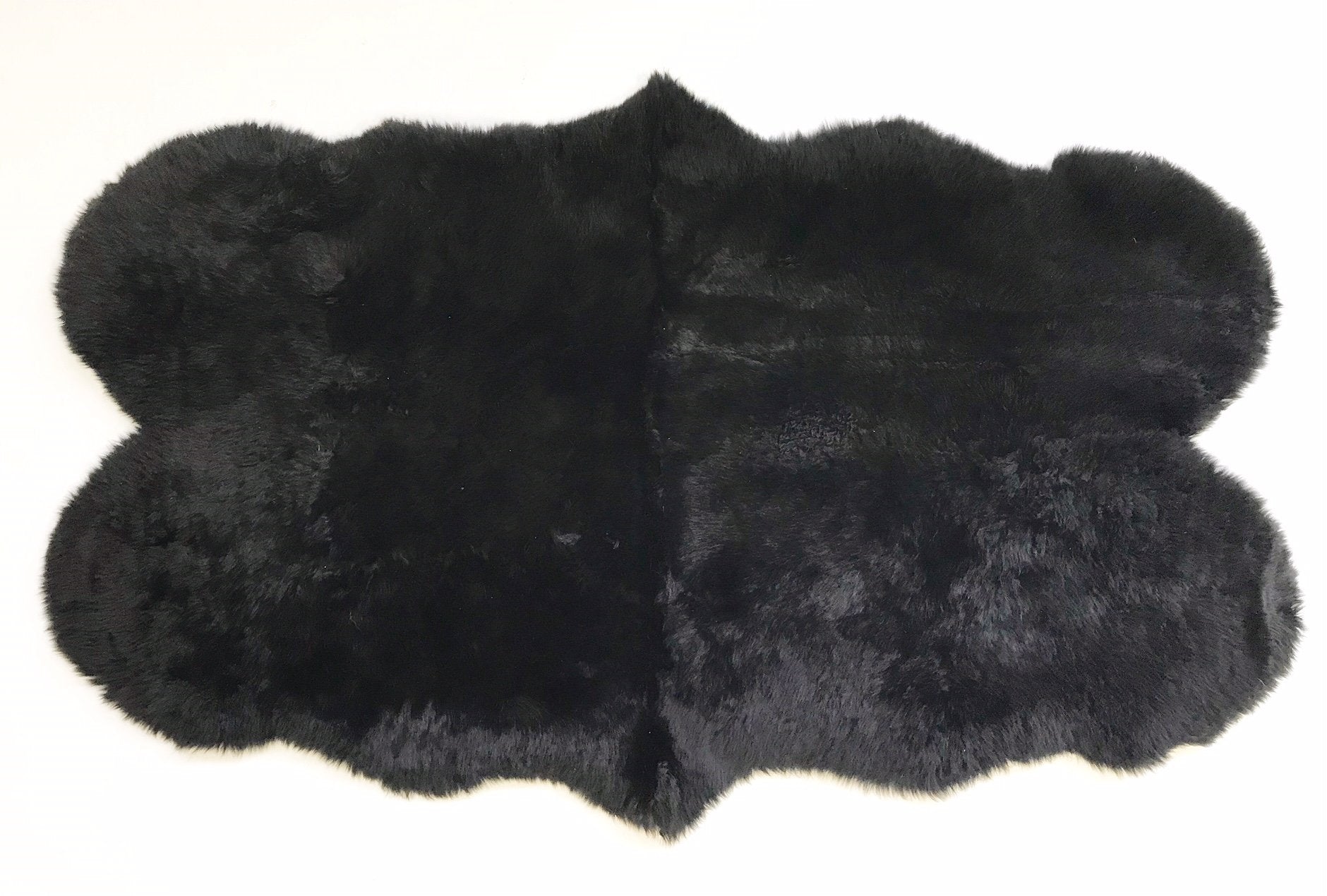 New Zealand Sheepskin Quad Rug - Black