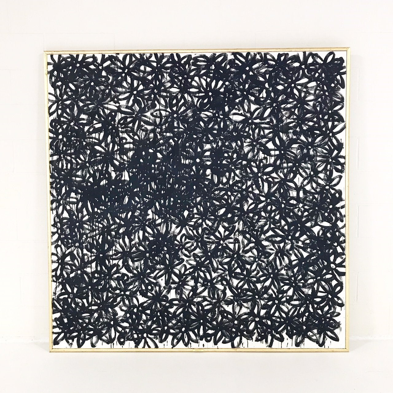 John O'Hara. Daisies, Black. 69x69"