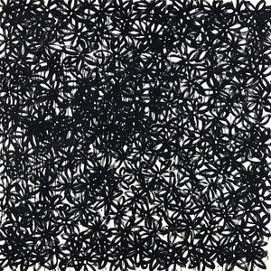 John O'Hara. Daisies, Black. 69x69"
