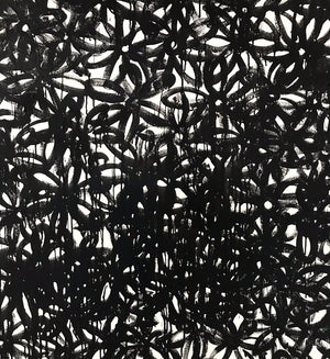 John O'Hara. Daisies, Black. 69x69"
