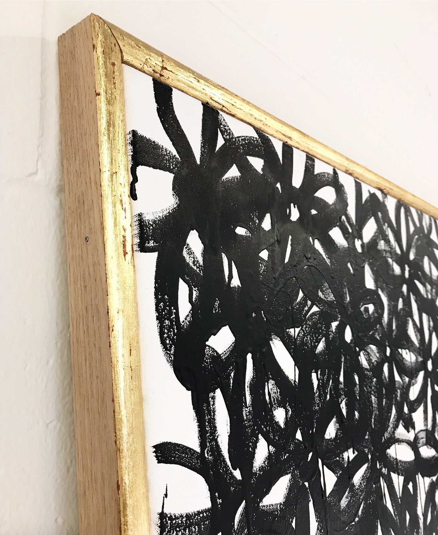 John O'Hara. Daisies, Black. 69x69"