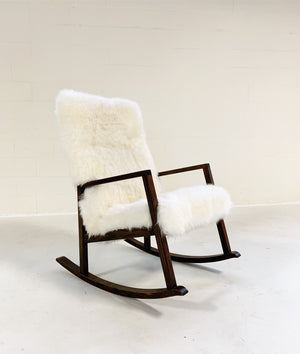 Harvey Probber Rocking Chair in Brazilian Sheepskin