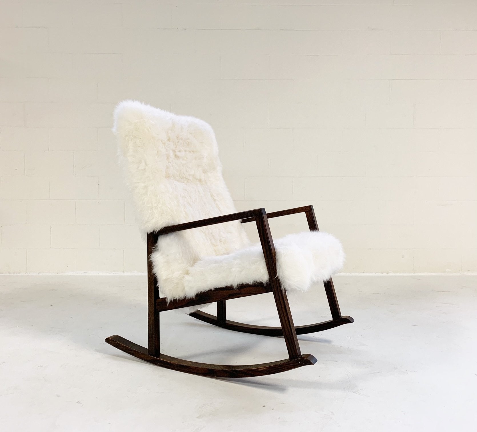 Harvey Probber Rocking Chair in Brazilian Sheepskin