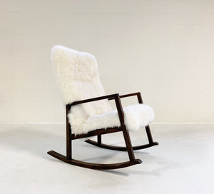 Harvey Probber Rocking Chair in Brazilian Sheepskin