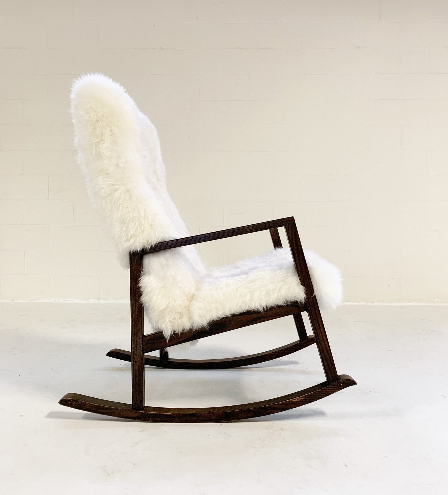 Harvey Probber Rocking Chair in Brazilian Sheepskin