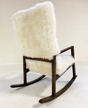 Harvey Probber Rocking Chair in Brazilian Sheepskin