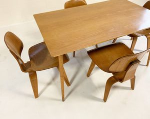 Charles and Ray Eames for Herman Miller DTW-3 Table and Set of 4 DCW Dining Chairs