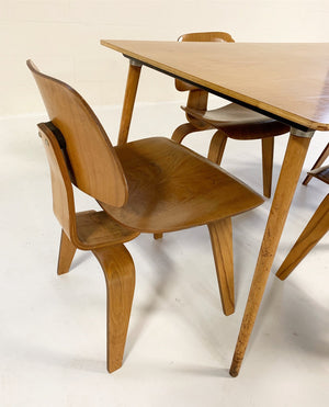 Charles and Ray Eames for Herman Miller DTW-3 Table and Set of 4 DCW Dining Chairs