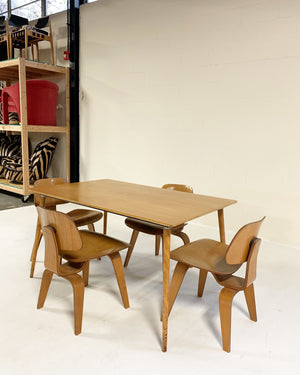 Charles and Ray Eames for Herman Miller DTW-3 Table and Set of 4 DCW Dining Chairs
