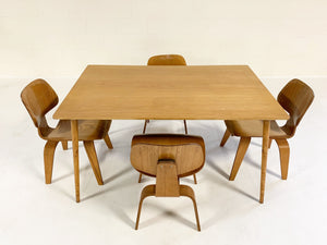 Charles and Ray Eames for Herman Miller DTW-3 Table and Set of 4 DCW Dining Chairs