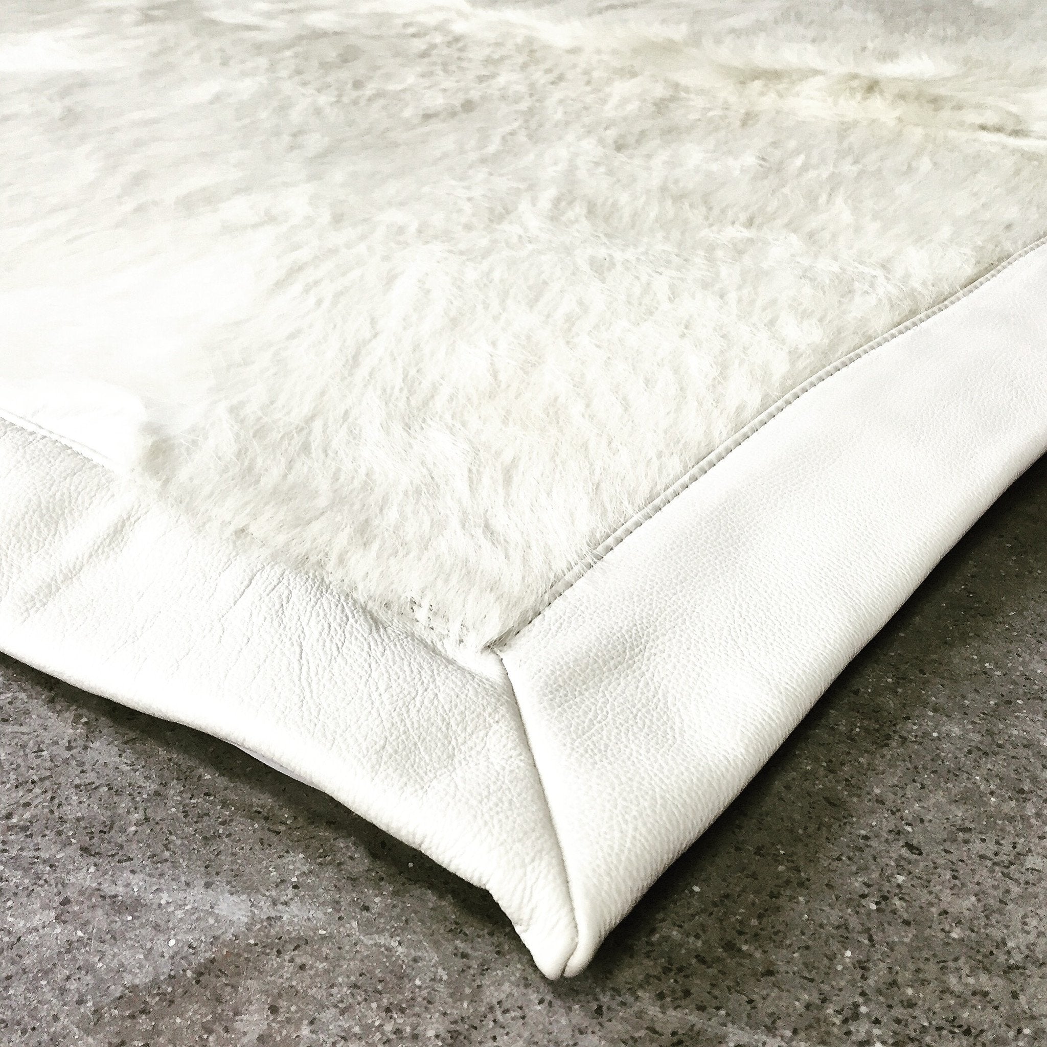 IVORY COWHIDE AREA RUG - GREENWICH - ONE OF A KIND