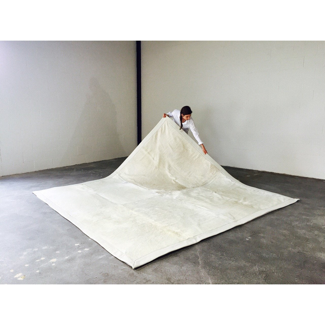 IVORY COWHIDE AREA RUG - GREENWICH - ONE OF A KIND