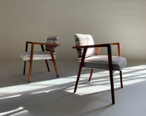 Franco Albini for Knoll Model 48 Chairs in Ivory Calfskin and Isabel Marant Ivory Silk Wool