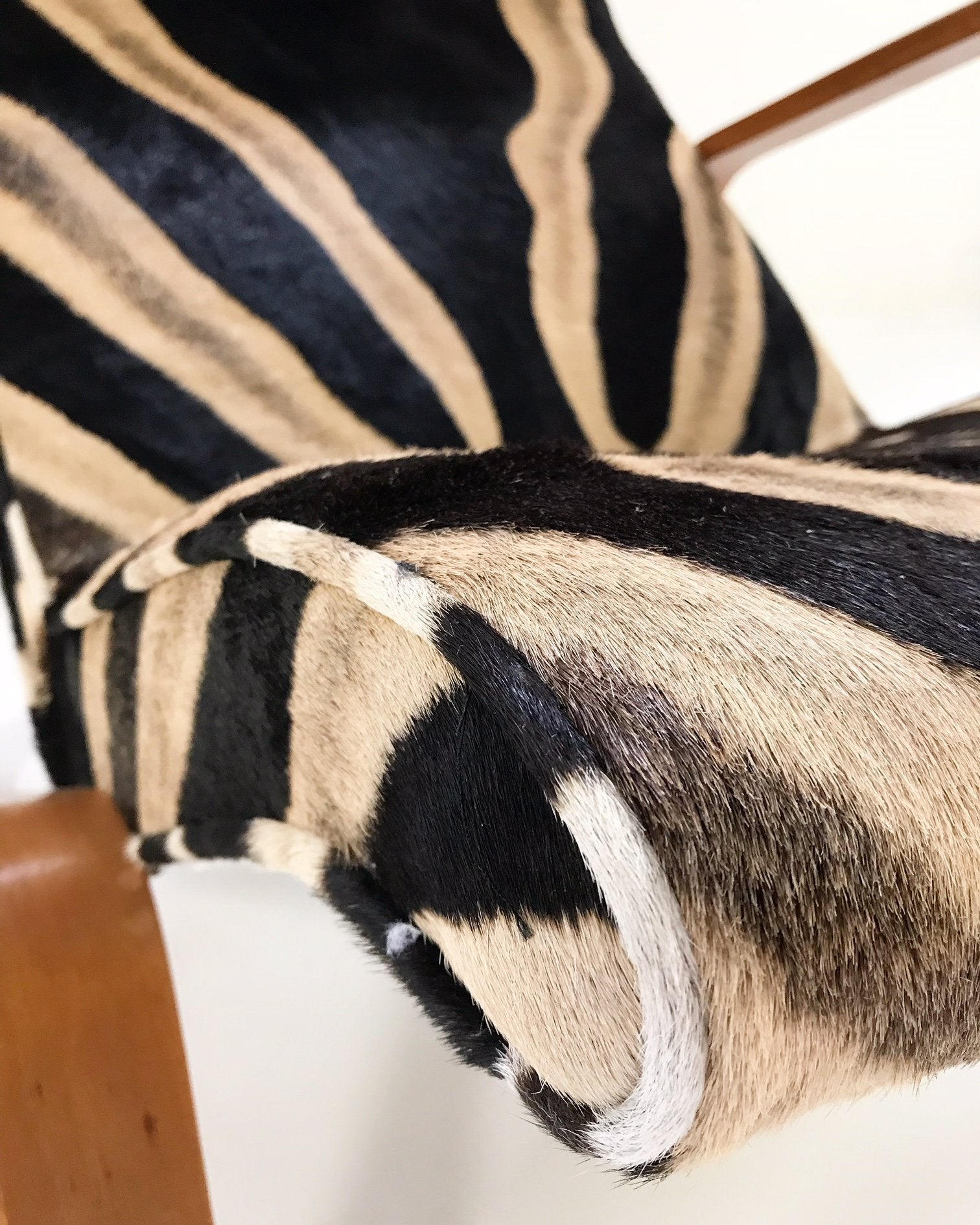 Eero Saarinen for Knoll Grasshopper Chair and Ottoman in Zebra Hide