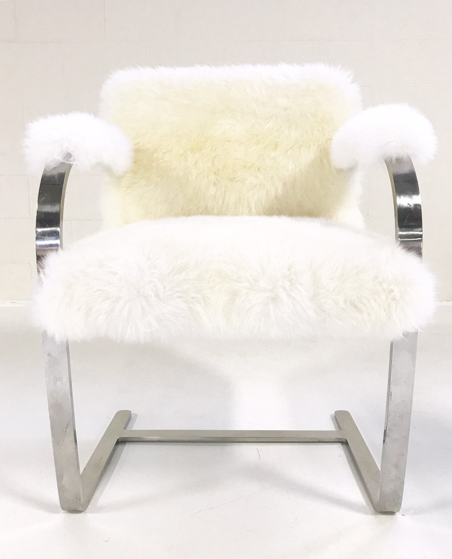 Mies Van Der Rohe Brno Chairs for Knoll in New Zealand Sheepskin