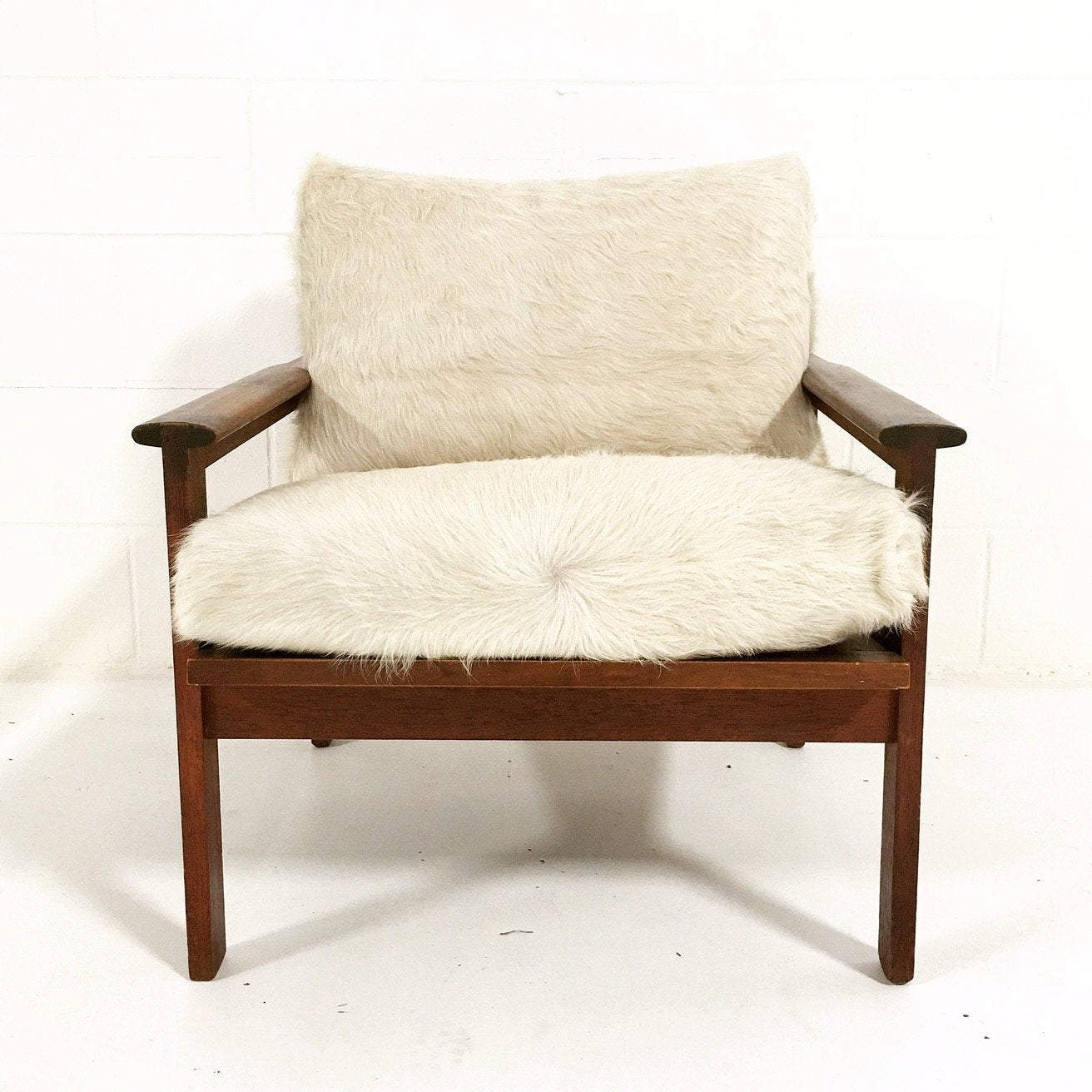 Illum Wikkelsø Lounge Chair with Ivory Cowhide Cushions