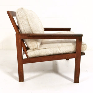 Illum Wikkelsø Lounge Chair with Ivory Cowhide Cushions