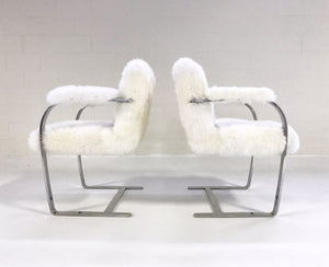 Mies Van Der Rohe Brno Chairs for Knoll in New Zealand Sheepskin