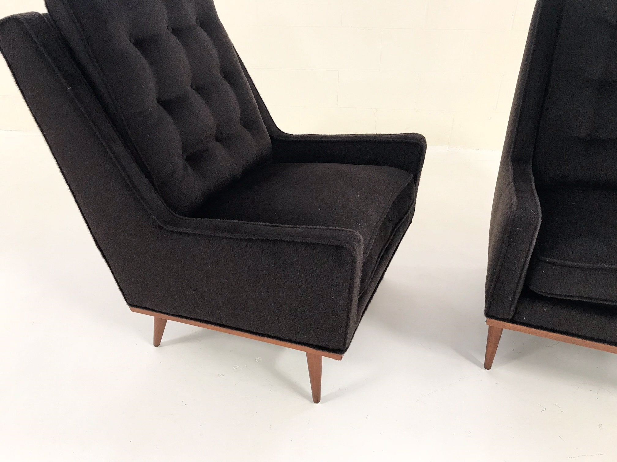 Milo Baughman for James Inc Lounge Chairs in Loro Piana Alpaca and Virgin Wool