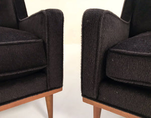 Milo Baughman for James Inc Lounge Chairs in Loro Piana Alpaca and Virgin Wool