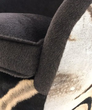 John Saladino for Dunbar Petal Chairs in Loro Piana Alpaca and Virgin Wool and Zebra Hide