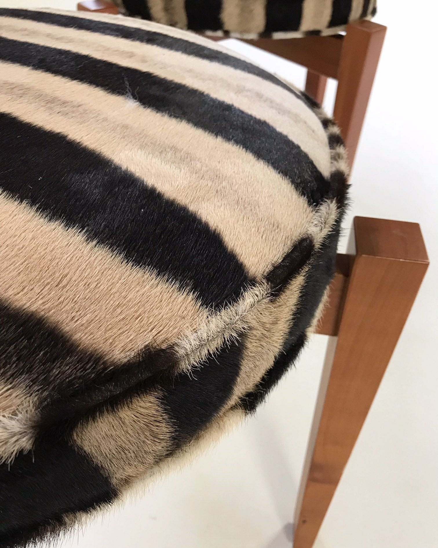 Jens Risom for Ralph Pucci Glasshouse Bench Stools in Zebra Hide