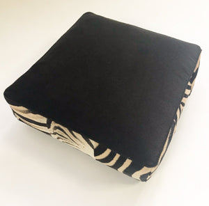 Extra Large Floor Pillow in Loro Piana Alpaca and Virgin Wool and Zebra Hide